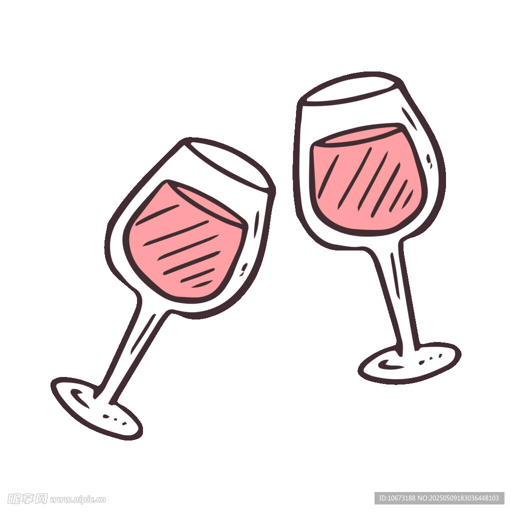 舉杯共飲的簡約酒杯插畫