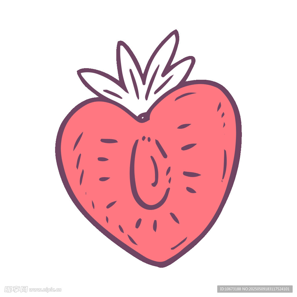 心形草莓插畫