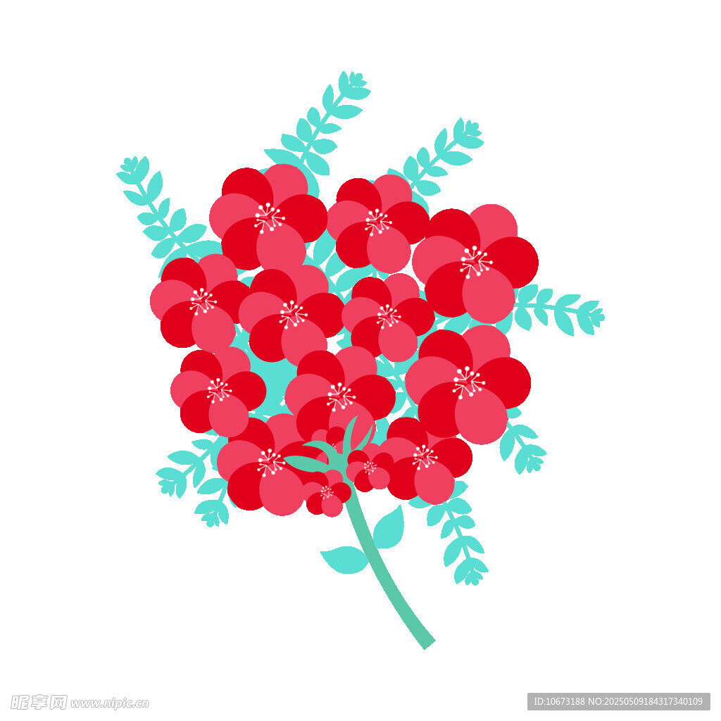 紅色花朵插畫