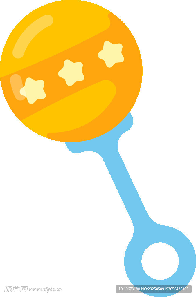 可愛黃色星星圖案搖鈴