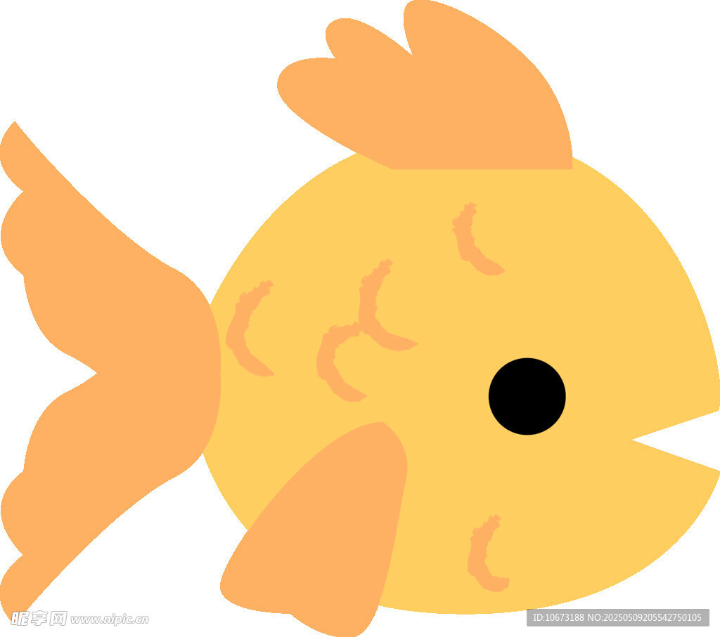 可愛黃色小金魚插畫