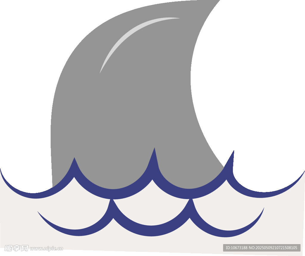 海浪上的鯨魚尾