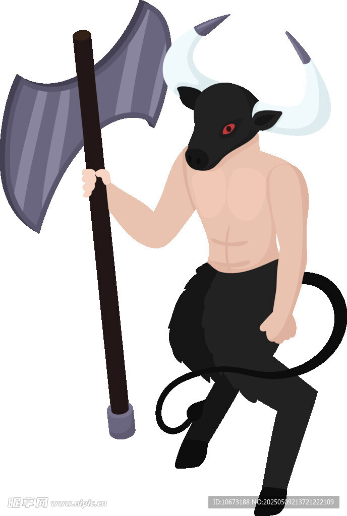 手持巨斧的惡魔形象