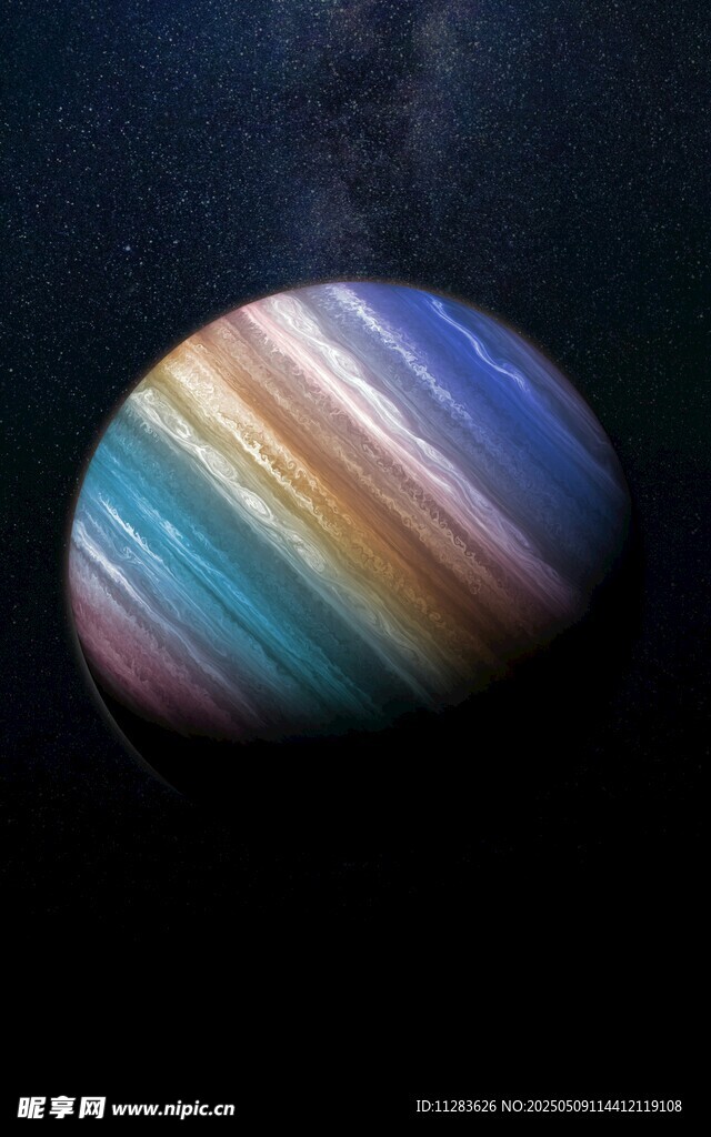 多彩條紋星球