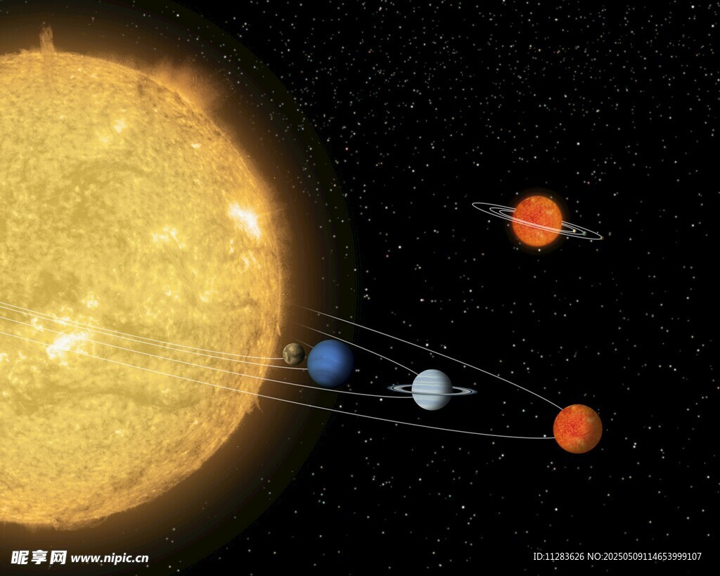 太陽(yáng)系行星環(huán)繞太陽(yáng)圖景
