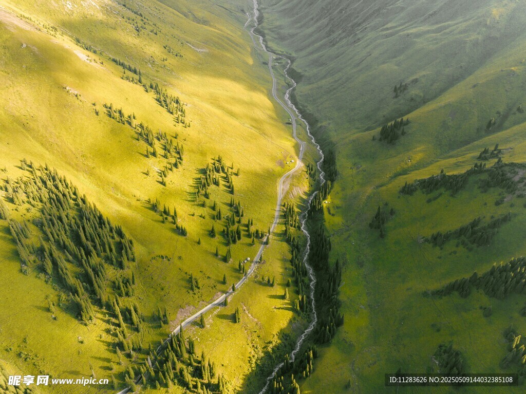 山間蜿蜒公路的美麗景致