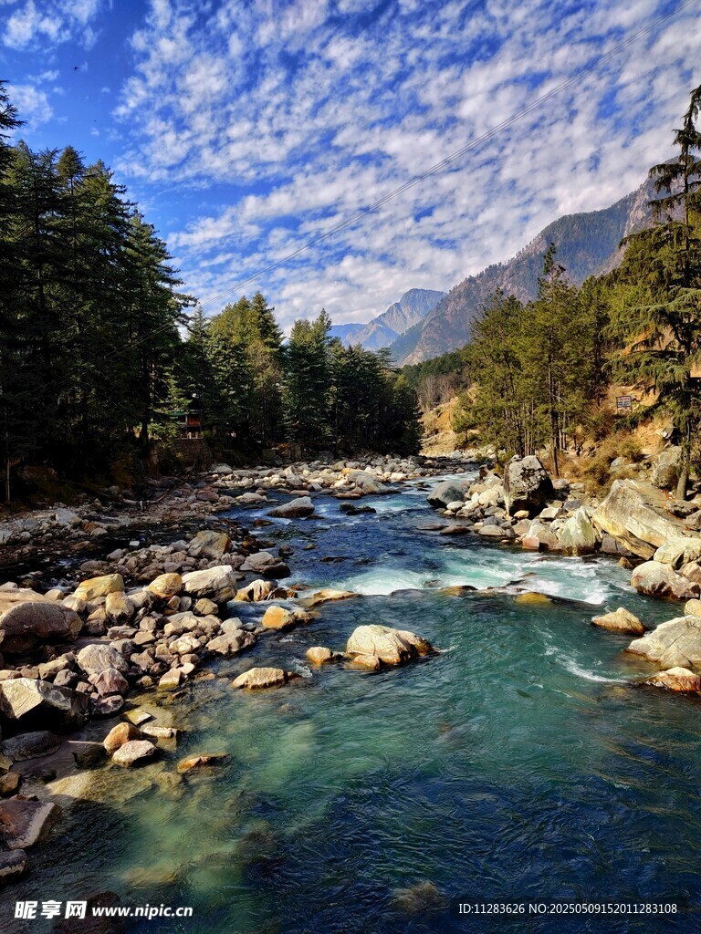 山間清澈溪流美景