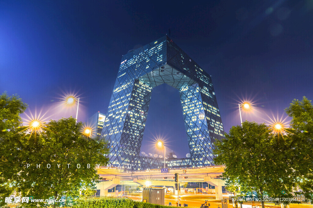北京夜景中的標志性建筑