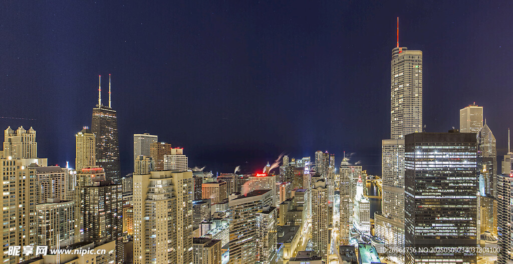 繁華都市夜景俯瞰圖