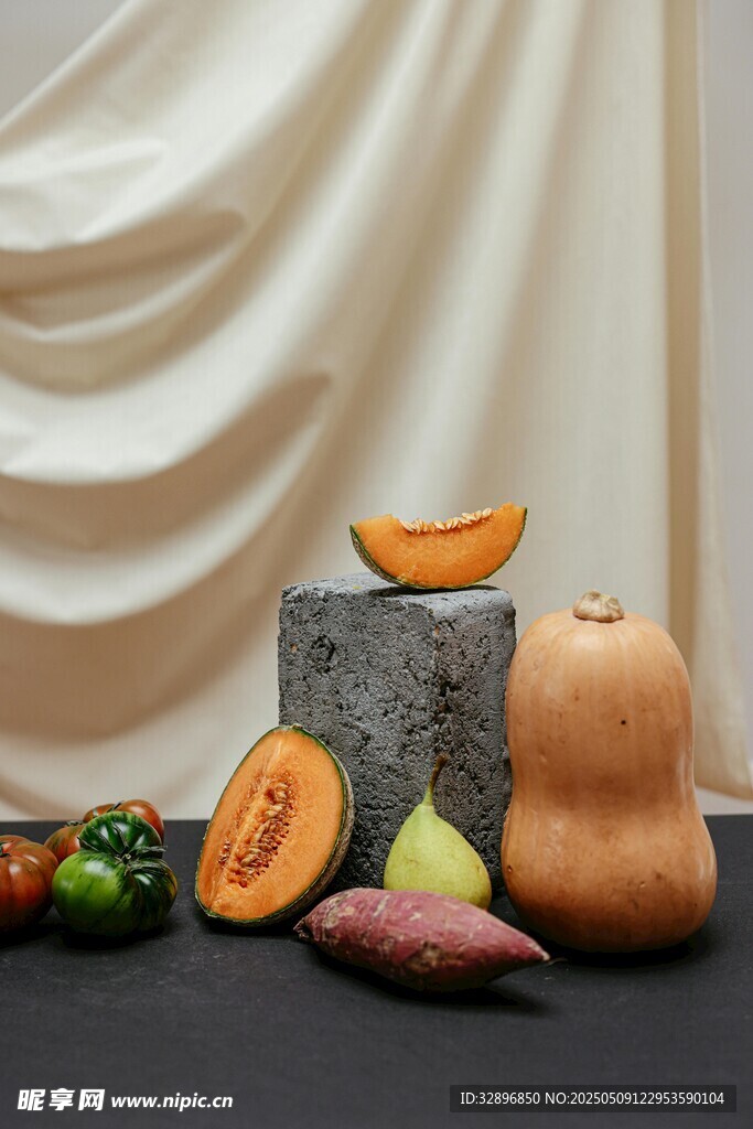 多彩秋季蔬果靜物展示