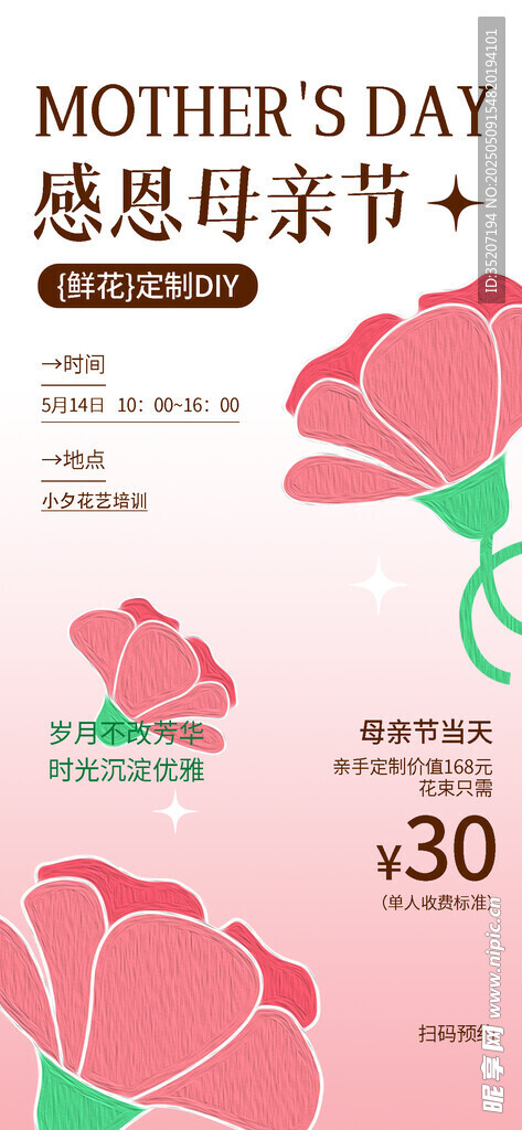 感恩母親節促銷海報