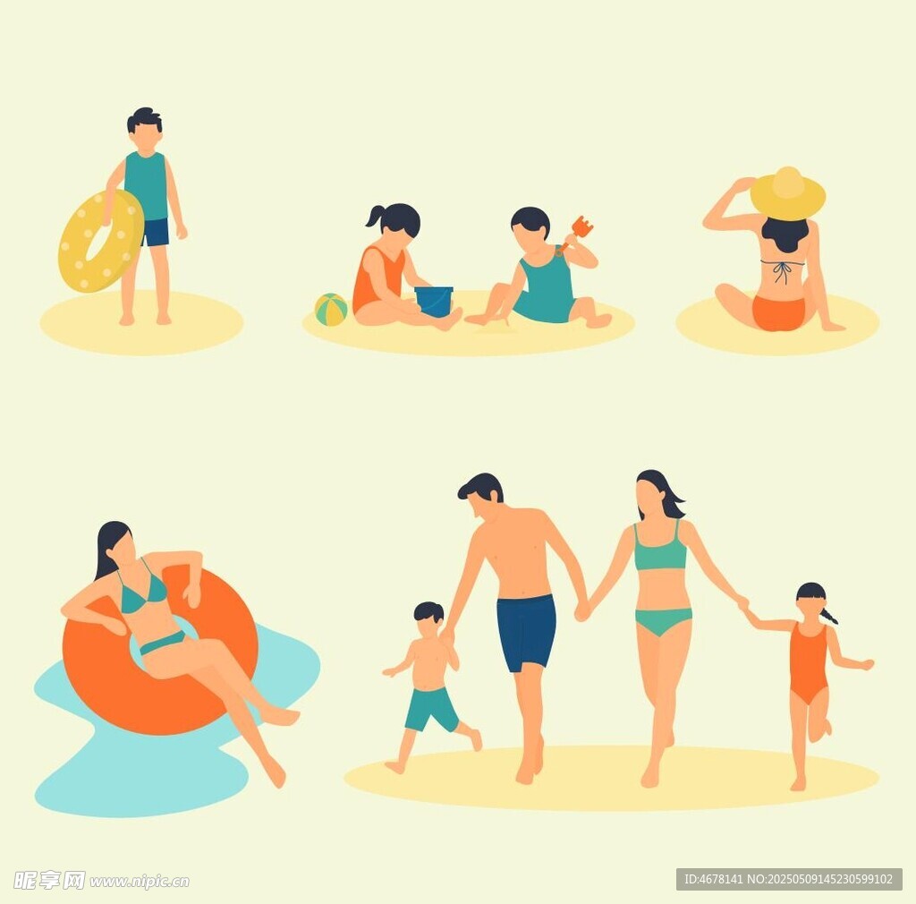 夏日海灘歡樂親子時光