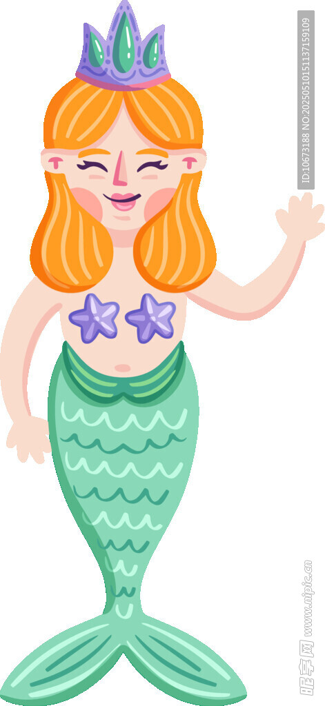 可愛卡通小美人魚形象