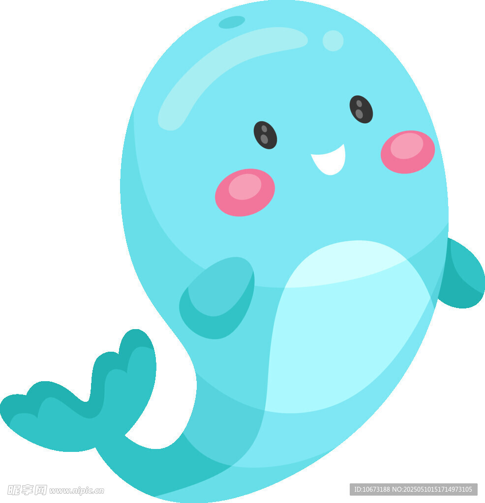 可愛藍(lán)色卡通小鯨魚