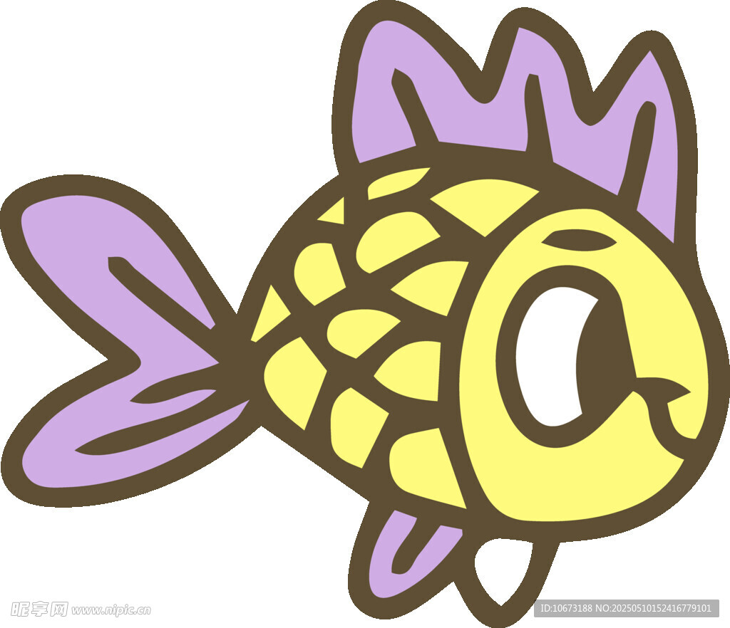 可愛卡通小魚插畫
