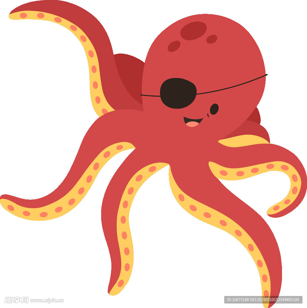 可愛章魚海盜形象