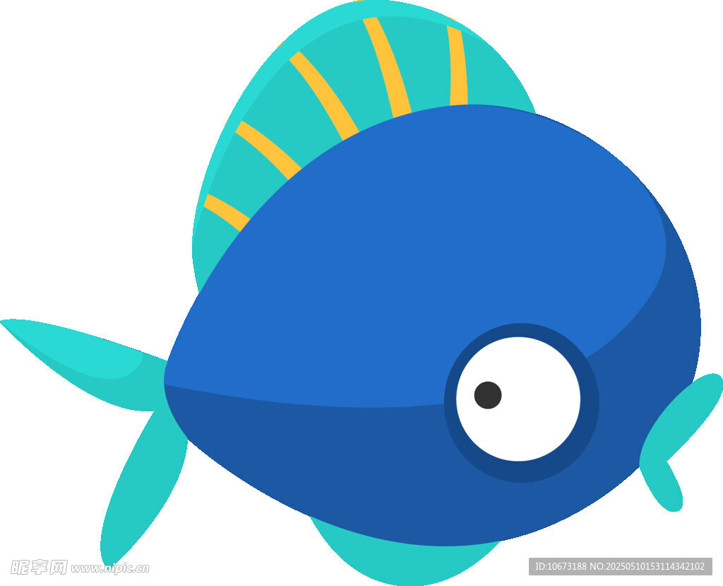 藍色卡通小魚形象