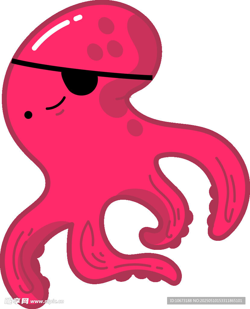 卡通章魚海盜形象