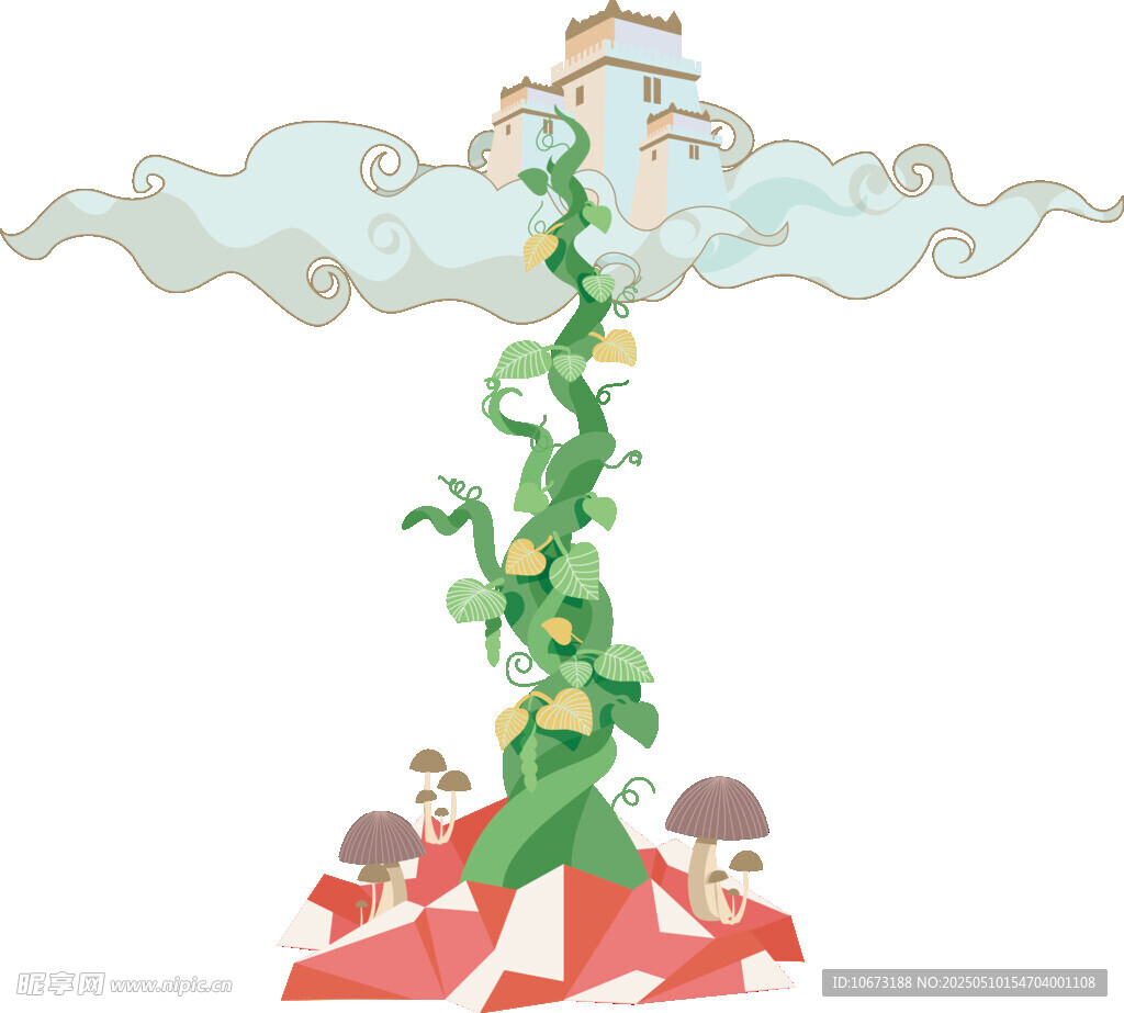 童話中的豆莖通往云端城堡