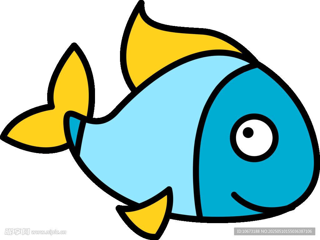 藍色卡通小魚