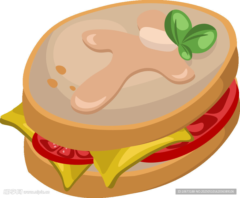 美味夾心三明治插畫