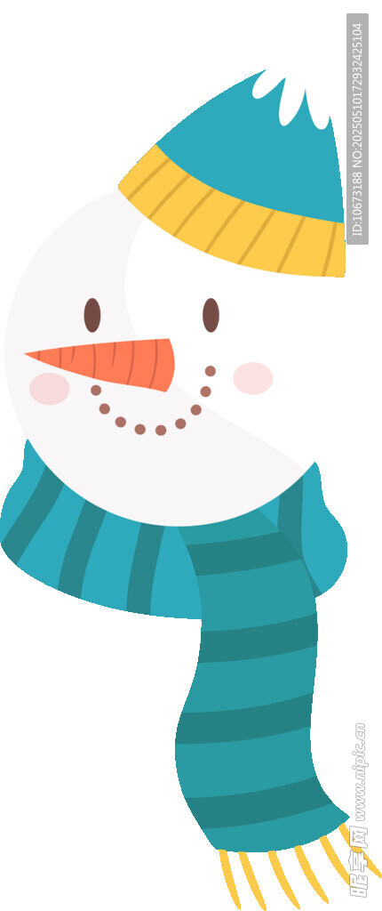 戴帽圍巾的可愛雪人