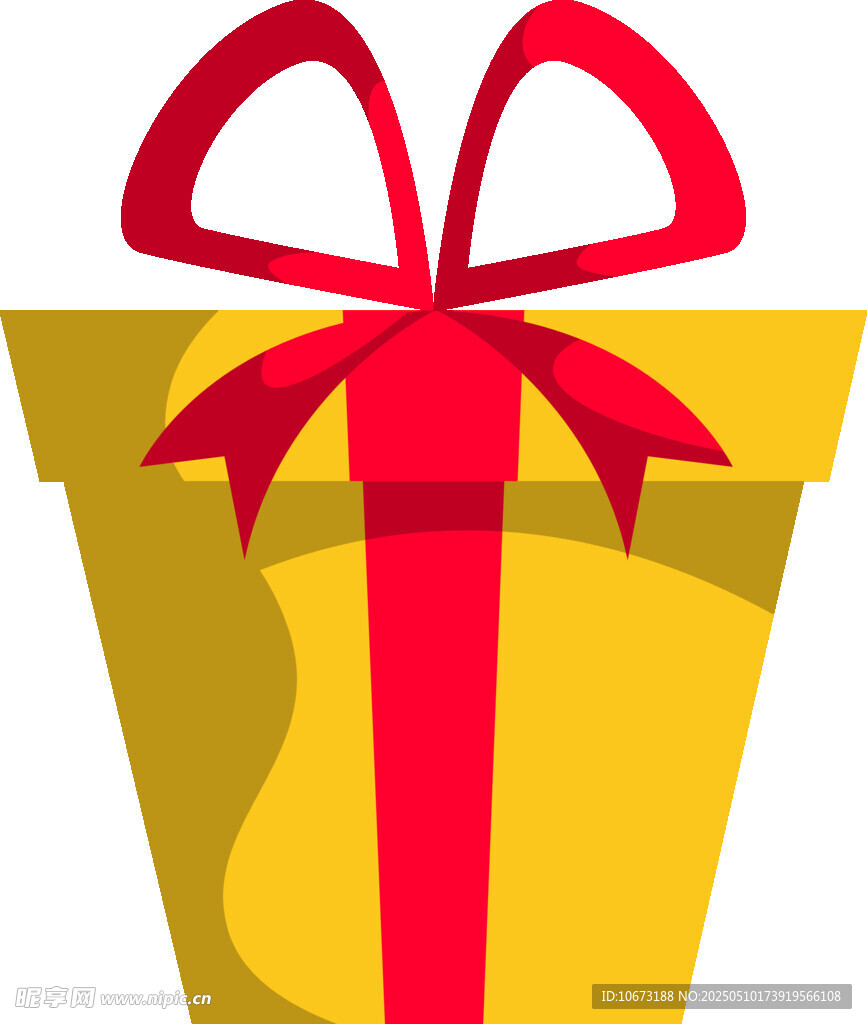 精美黃色禮品盒帶紅蝴蝶結(jié)