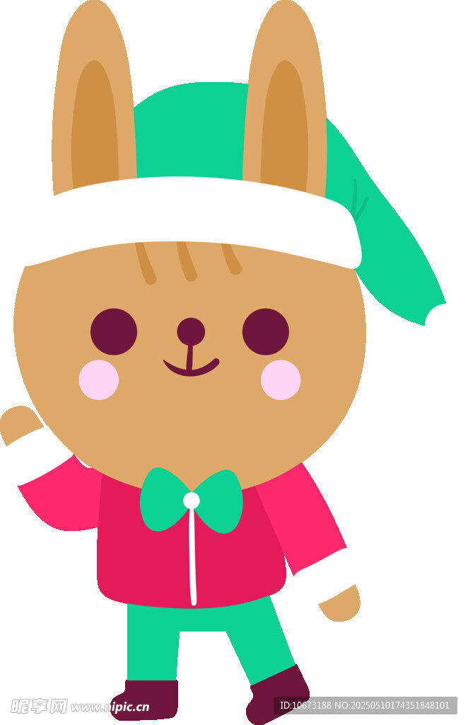 圣誕裝扮的可愛兔子