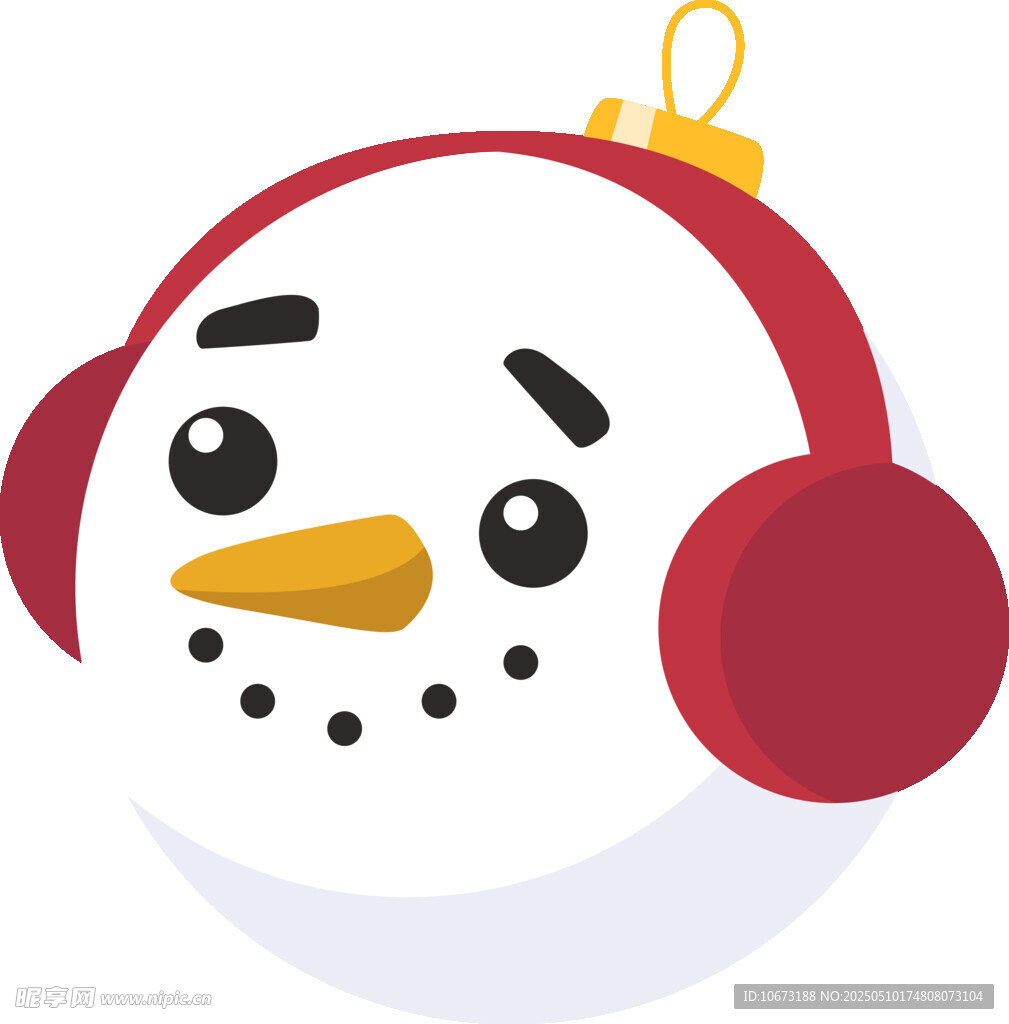戴耳機的可愛雪人形象