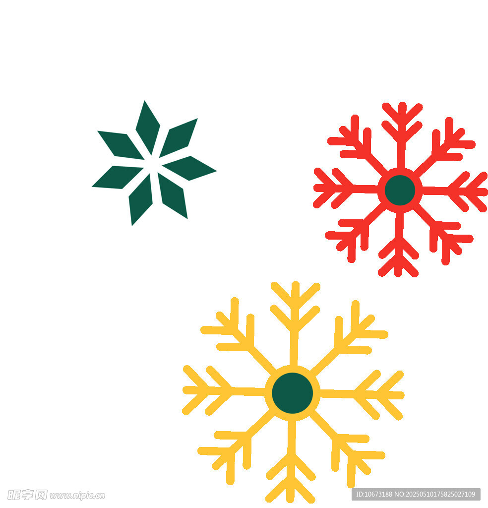 多彩雪花圖案設計元素