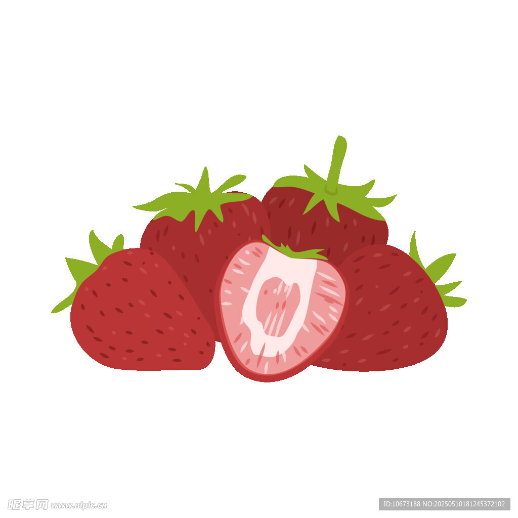 新鮮草莓插畫