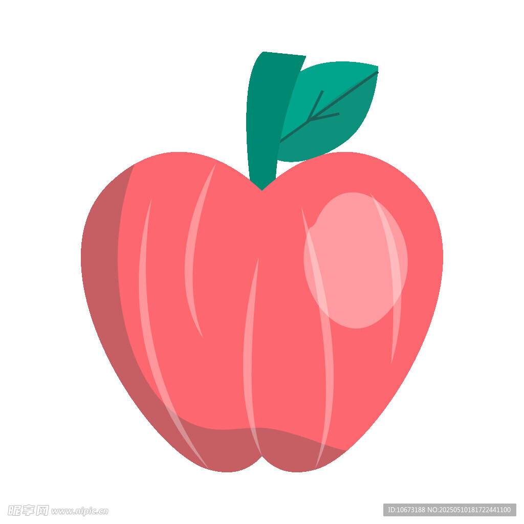 卡通紅蘋果插畫