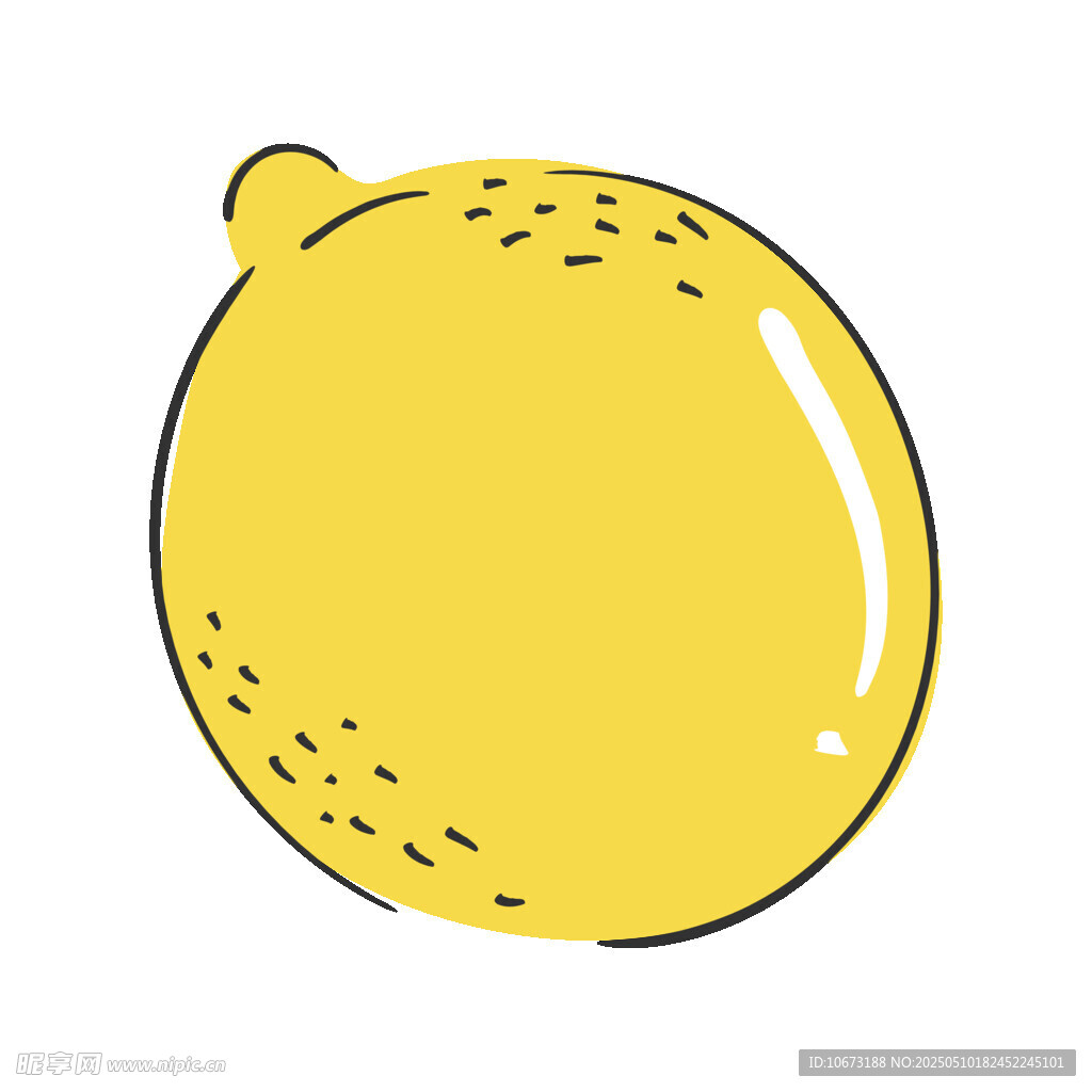卡通風格黃色檸檬插畫