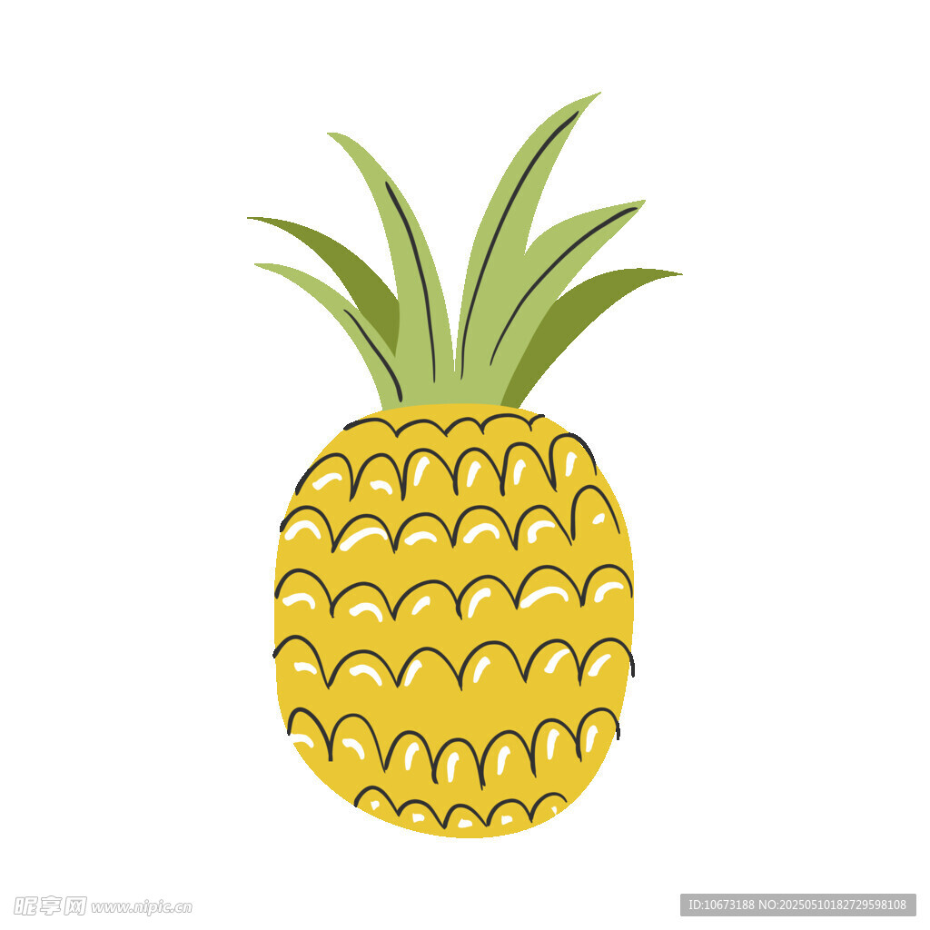 可愛卡通菠蘿插畫