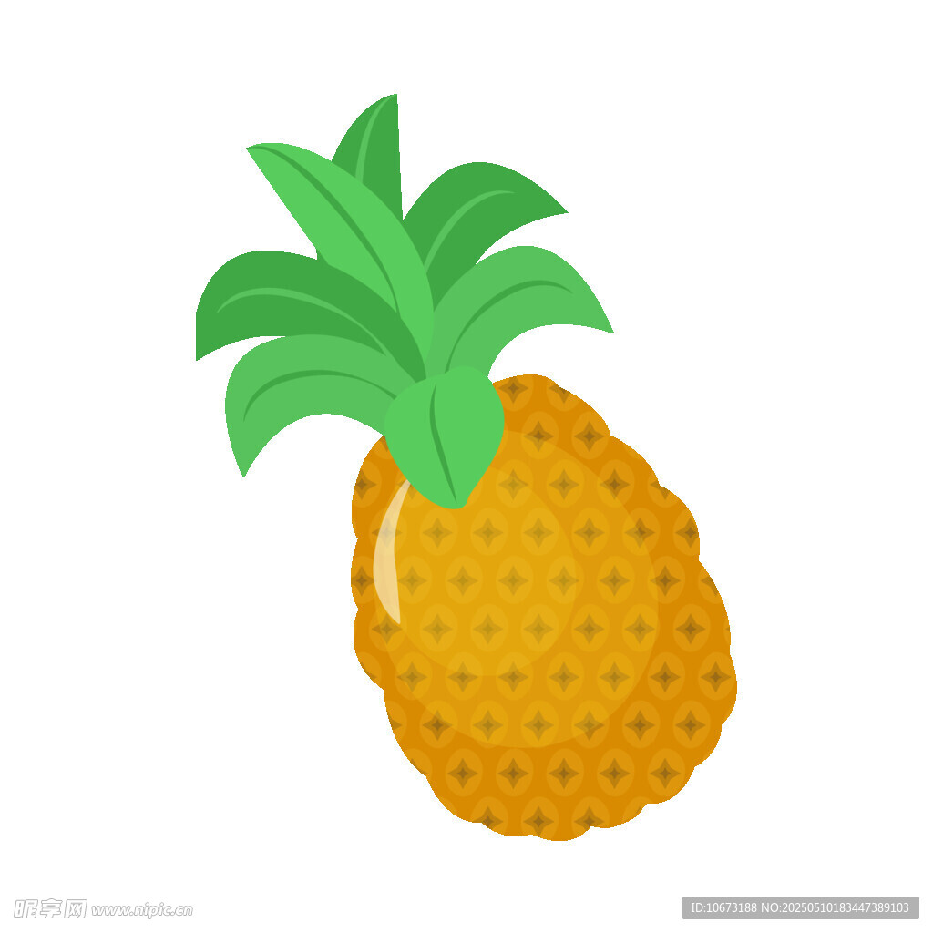卡通風(fēng)格的黃色菠蘿插畫