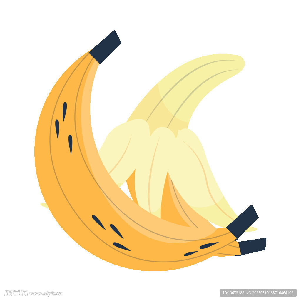 剝開的香蕉插畫