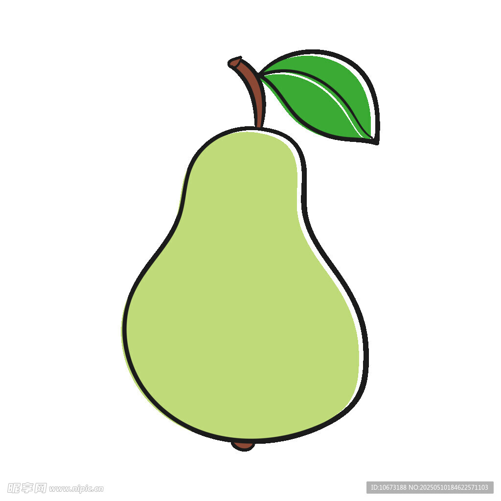 卡通青梨插畫
