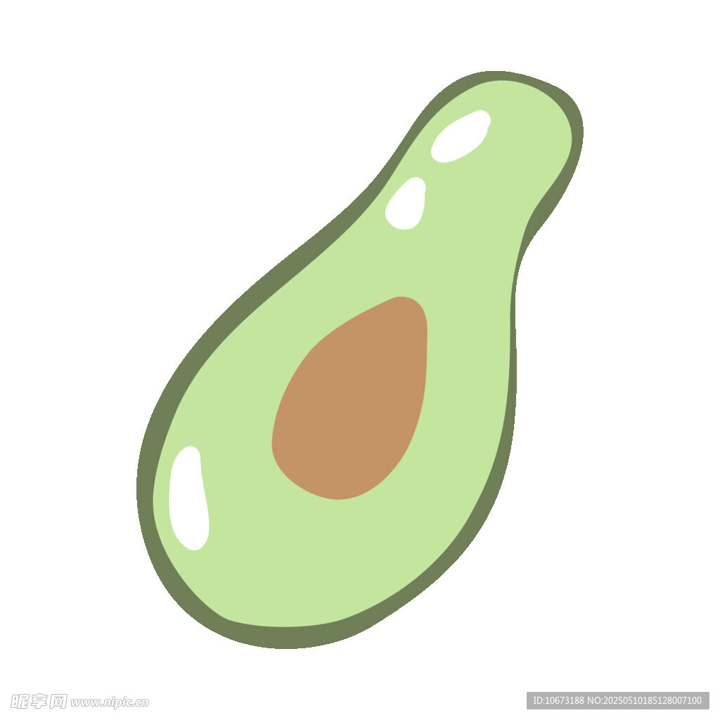 卡通牛油果插畫