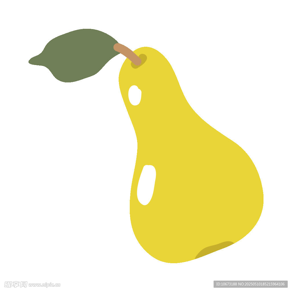 黃色梨子插畫