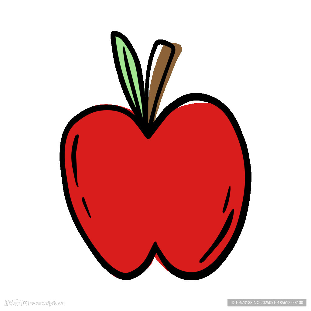 卡通紅蘋果插畫
