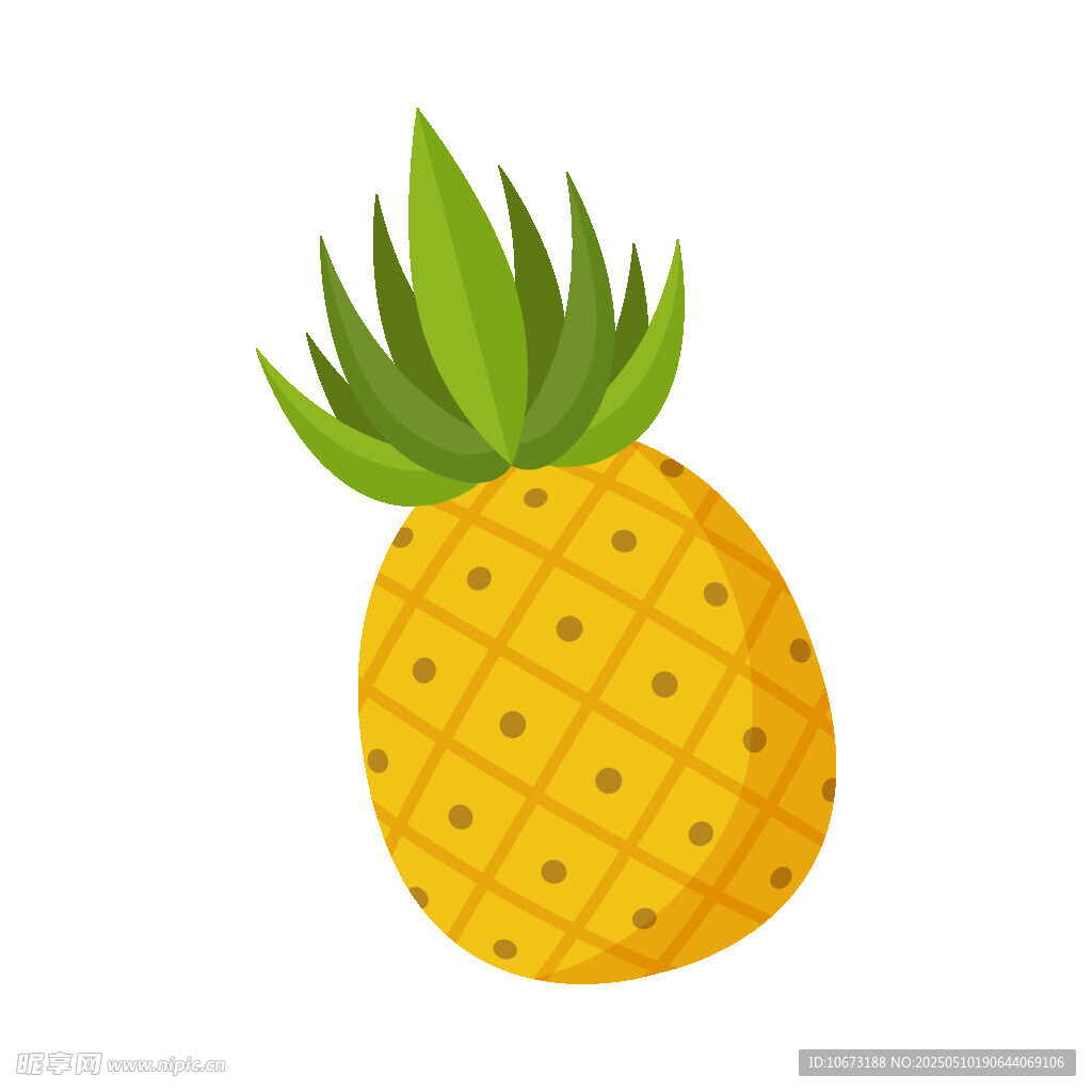 卡通風(fēng)格的黃色菠蘿插畫