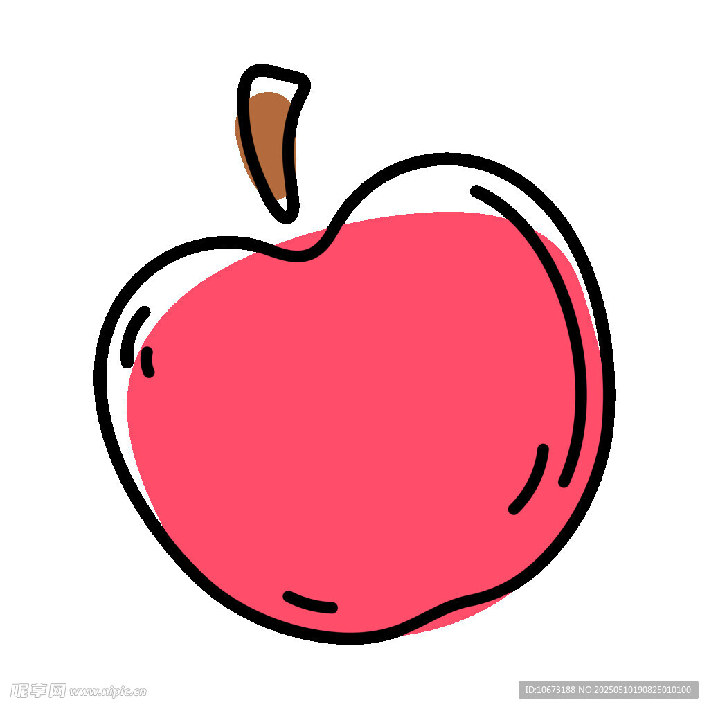 卡通粉色蘋果插畫(huà)