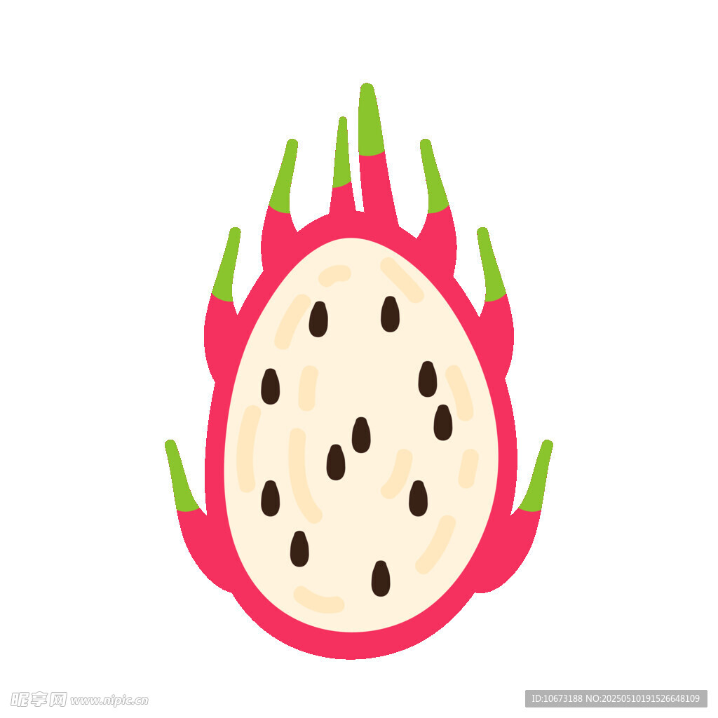 卡通風格火龍果插畫