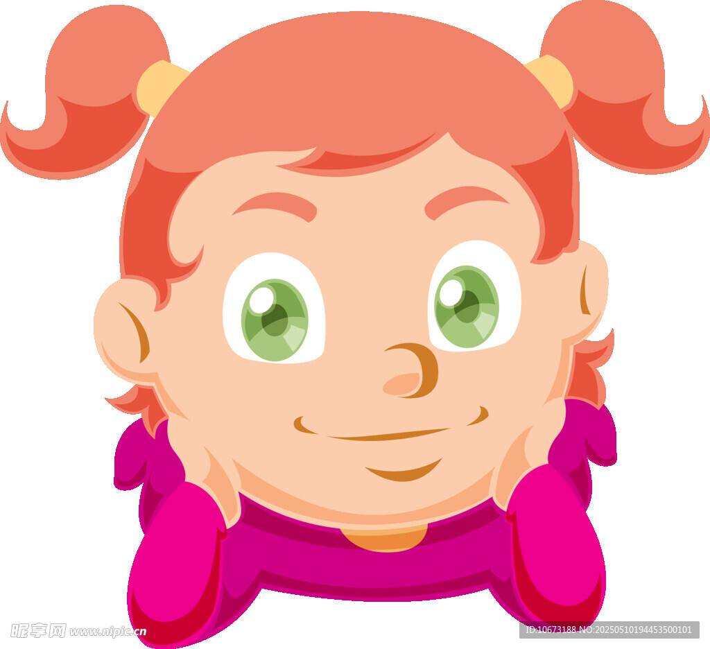 可愛扎雙馬尾小女孩