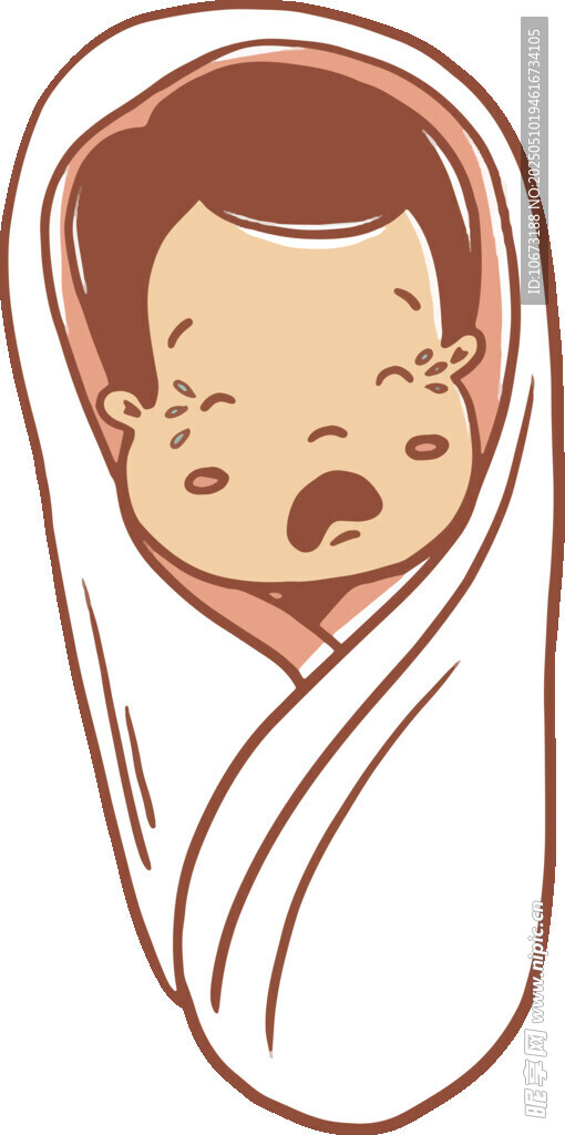 裹襁褓哭泣的可愛新生兒