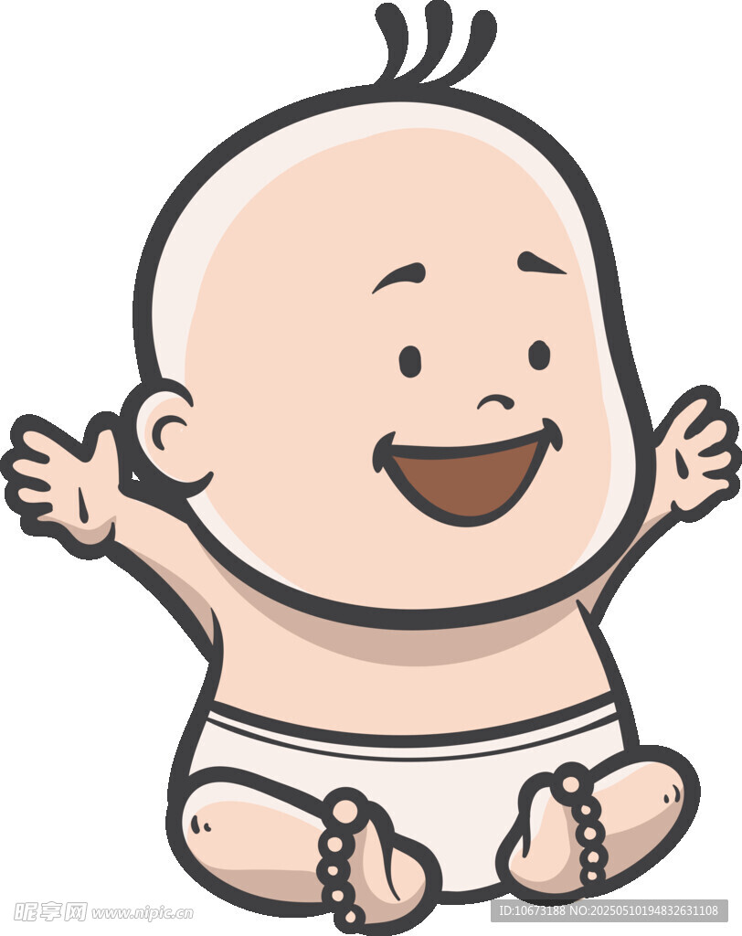可愛微笑小嬰兒