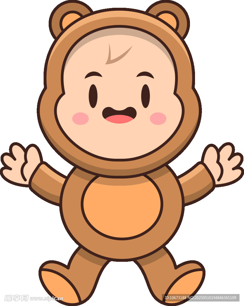 可愛小熊裝扮的小孩