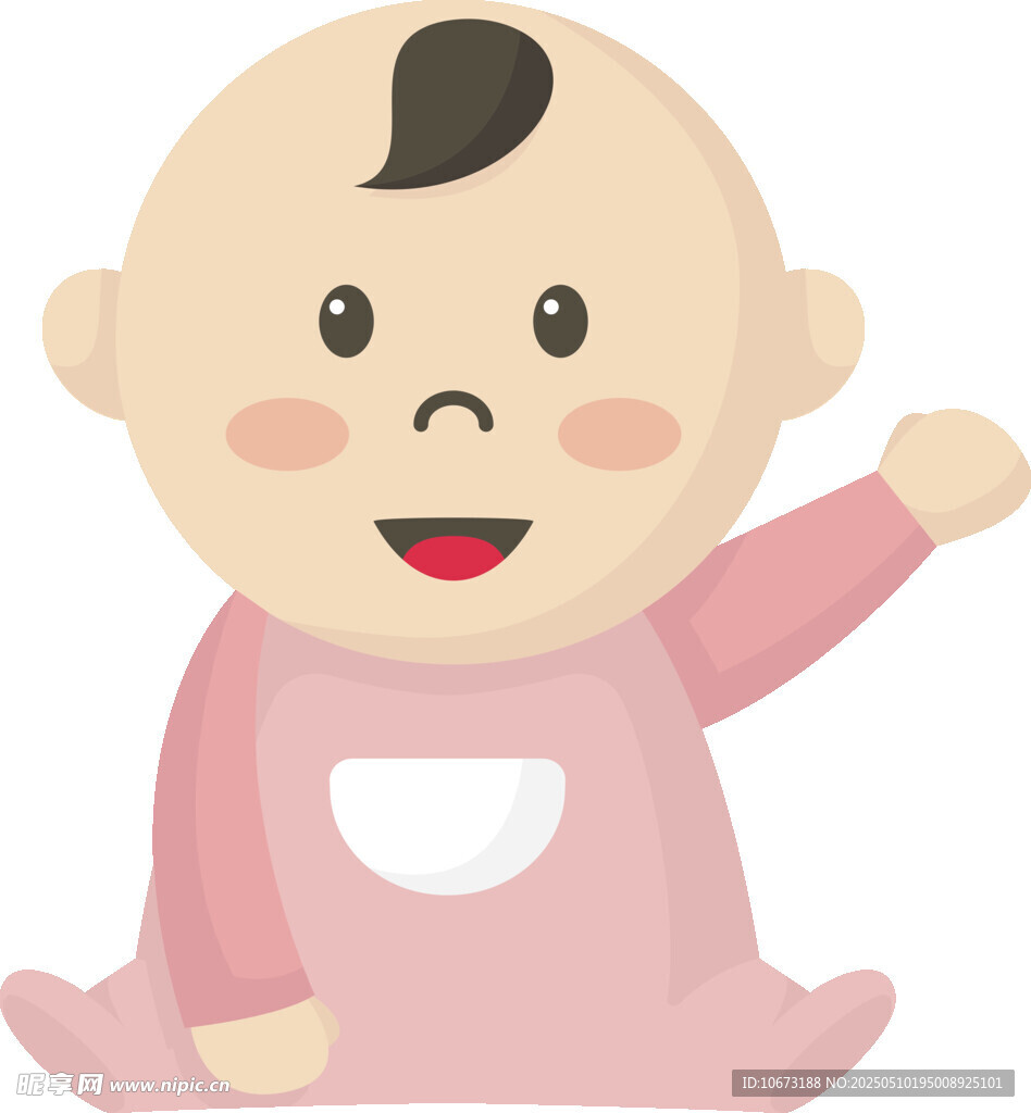 可愛嬰兒揮手示意