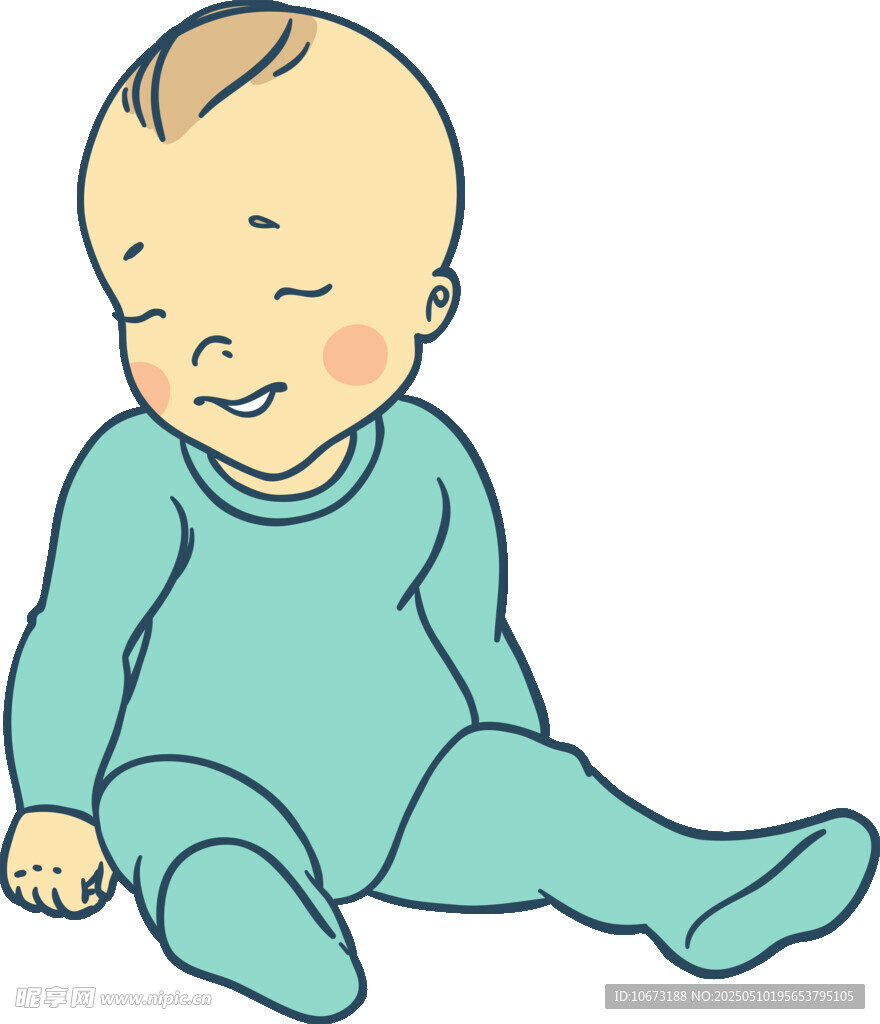 坐著的可愛小嬰兒