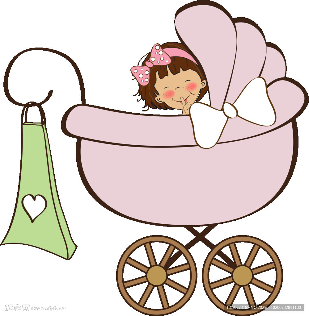 嬰兒車中安睡的可愛寶寶